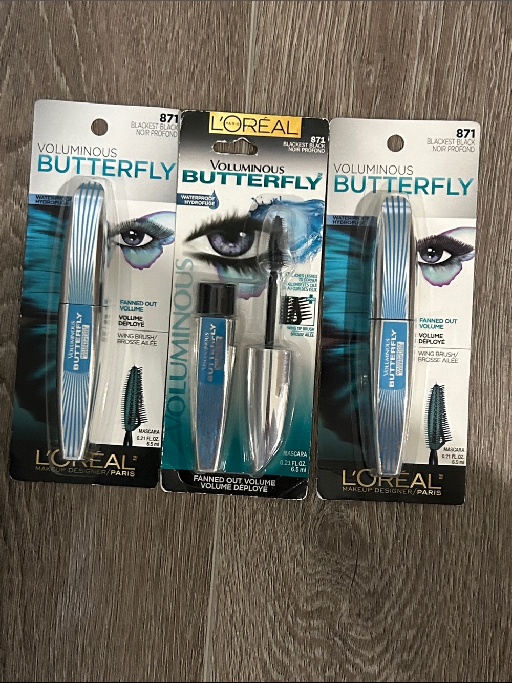 3X L'Oreal Voluminous Butterfly Mascara #871 Blackest Black 🌸 FIRM PRICE🌸